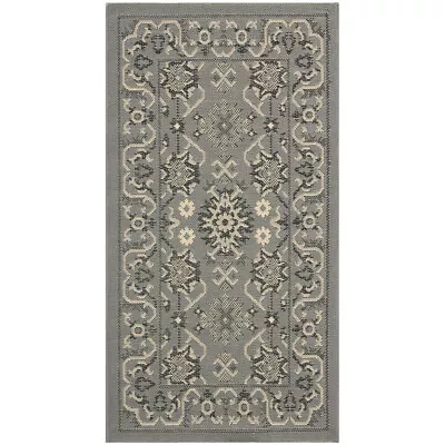 SAFAVIEH Indoor Outdoor CY6727-67 Courtyard Grey / Cream Rug - Image 1 of 4