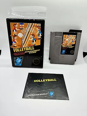 Volleyball Nintendo NES Complete Black Box CIB Rare 3 Screw Non-hangtab Box Nice - Image 1 of 4