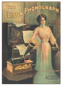 NOSTALGIE 3008 The Edison Phonograph 1907 Print - 11 x 15 - Bild 1 von 4