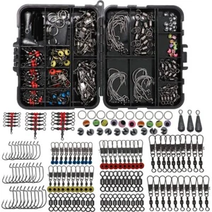 Fishing Accessories Kit with Hooks Bass Casting Sinkers Fishing Swivels Snaps... - Picture 1 of 8