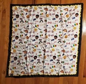 St. Jude Children's Research Hospital Silk Scarf Children & Flags of the World - Picture 1 of 3