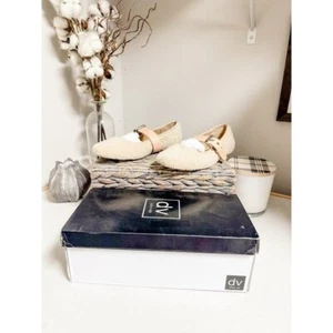 Zapatos planos de ballet DV By Dolce Vita Mellie bronceados de felpa de oveja Mary Jane talla 7,5 - Imagen 1 de 9