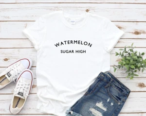 Sandía Alto de Azúcar - Camiseta de Damas Harry Styles Fan Música Adolescente Top Negro - Imagen 1 de 3