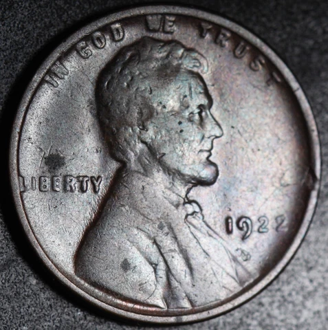 1922 WEAK D LINCOLN CENT With WEAK REVERSE Cover