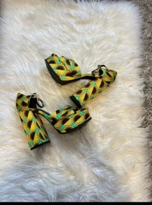 Green & Yellow Platform Heels Size:7.5 - Picture 1 of 1