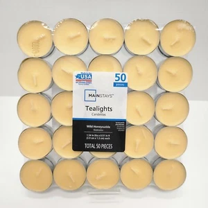 Mainstays Candle Wild Honeysuckle (50 Count) Tealight Yellow - Picture 1 of 1