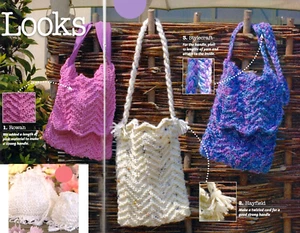 KNITTING PATTERN BAG 22x28cm WITH/OUT-FLAP TEXTURED HANDLE ACCESSORY SKM M8A - Picture 1 of 1
