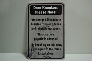 NO SOLICITING DOOR KNOCKERS canvassers Man Cave SIGN no salesman religious