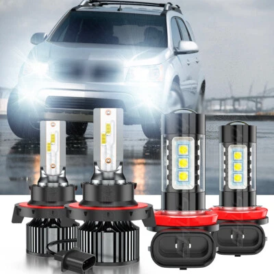 For Pontiac Torrent 2006-2009 LED Headlight Hi/Lo Beam+Fog Light Bulbs Combo Kit - Image 1 of 4