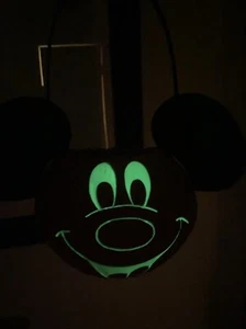 Disney Mickey Mouse Pumpkin Halloween GLOW IN THE DARK Trick or Treat Bucket - Picture 1 of 8