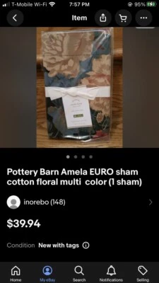 Juego de funda nórdica tamaño king POTTERY BARN AMELA CON FUNDA ESTÁNDAR Y EURO Foto 1 de 4