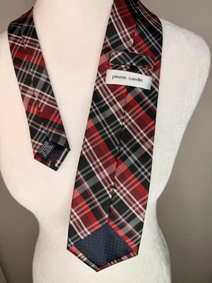 Pierre Cardin красный клетку галстук мужской праздник Рождество Tartan платье галстук - Изображение 1 из 4