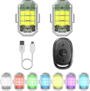 2er Pack Drohne Strobe LED Lichter mit Fernbedienung für DJI Night Flight FAA - Bild 1 von 4