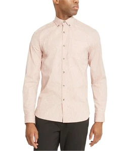 Kenneth Cole Mens Stretch Button Up Shirt, Pink, Large - Picture 1 of 1