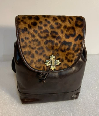 Mochila grande Patricia Nash Seluci marrón leopardo nueva con etiquetas $249 Foto 1 de 4