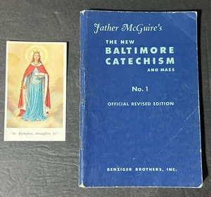Vater McGuire's Der neue Baltimore Katechismus und St. Dymphna Gebetskarte Vintage - Bild 1 von 23