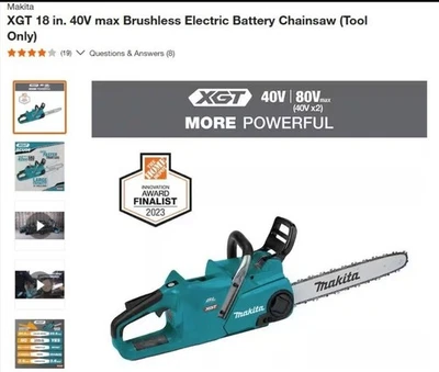 Makita 40V Max XGT Brushless Li-Ion 18" Chain Saw (TOOL-ONLY) GCU06 - Image 1 of 2