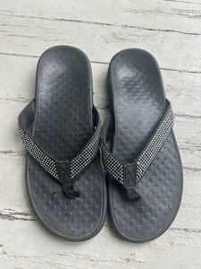 Vionic Damen-Flip-Flop schwarz Strass Größe 10 Sandale Riemen Slipper - Bild 1 von 5