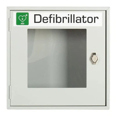 LÜLLMANN GMBH AED Defibrillator Schrank 400 x 400 x 200 mm lichtgrau