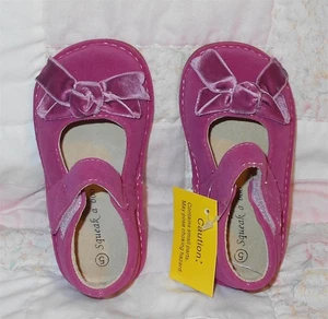 Squeak a Boo Lederschuhe Mary Jane's mit Schleife GRÖSSE 5 HOT PINK Quietschschuhe NEU - Bild 1 von 12