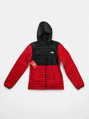 The North Face Womens Thermoball Hooded Puffer Jacket / Red Black / RRP £200 - Image 1 of 4
