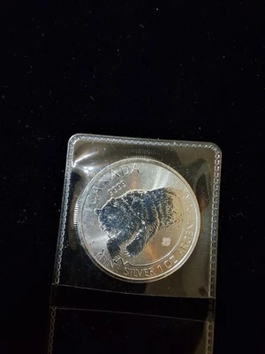 2019 Canada $5 Queen Elizabeth Grizzly Bear 1 oz .9999 Fine Silver Bullion - Image 1 of 2