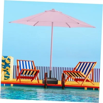  Paraguas de patio push-up 1S de 9 pies al aire libre - Mesa de mercado cubierta de piscina 9 pies luz lila Foto 1 de 4