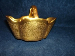 Vintage MCM 22 K Gold Korb Bavaria Keramik PM Moschendorf 5" - Bild 1 von 6