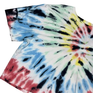 Volcom Shirt Womens Medium Tie Dye Multicolor Crop Top Short Sleeve Skate Casual - Picture 1 of 12