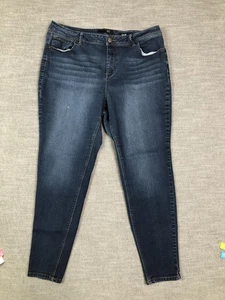 1822 Denim Jeans Womens 18W Blue Dark Wash Skinny Adrianna High Rise Stretch - Picture 1 of 14