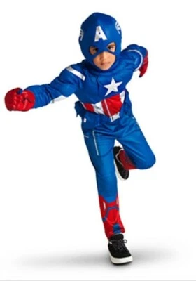 DISNEY STORE Marvel CAPITÁN AMÉRICA Disfraz Muscular De Lujo TALLA 10 NUEVO CON ETIQUETAS DIFÍCIL DE ENCONTRAR Foto 1 de 3