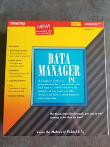Timeworks Data Manager PC Computer 3.0 dos database 5.25 & 3.5 discs - *NEW**