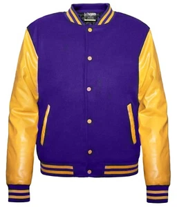 Men's Solid Two Toned State Plain Buttoned Original Leathered Warm Winter Jacket - Picture 1 of 76