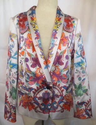 Just Roberto Cavalli Preciosa Chaqueta Floral Diseño Colorido Talla 46 EE. UU. 36 Foto 1 de 4