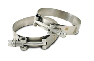 Vibrant Stainless Steel T-Bolt Clamps (Pack of 2) Clamp Range 4.20"- 4.60" 2798 - Picture 1 of 6