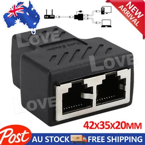 RJ45 Ethernet LAN Network Y Splitter Double Adapter Cable Connector for CAT5/6/7 - Picture 1 of 9