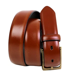 TAIWÁN MARRÓN CUERO GENUINO 1/4"WD VESTIDO CASUAL CINTURÓN HOMBRE Talla 32/80 (A28 - Imagen 1 de 12