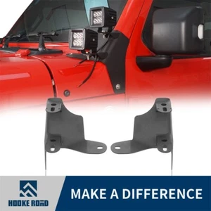 Hooke Road 2PCS A-Pillar Light Mounting Brackets Fit 18-24 Jeep Wrangler JL/JLU - Bild 1 von 12