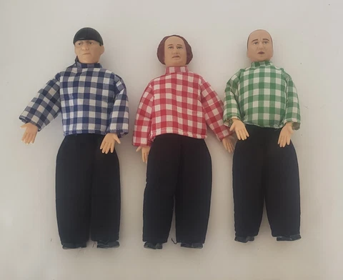 Three Stooges Nostalgic Series Dolls 1997 Curly Larry Moe Comedy Productions Cover