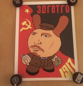 Frank Kozik Dunny Lenin Print 3DRetro Kidrobot Poster 18x24 Signed #66/200 - Picture 1 of 3
