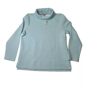 T by Talbots Damen XL Aqua Blau Strick Langarm Pullover Rollkragenpullover Neu mit Etikett - Bild 1 von 11
