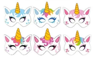 12 Unicorn Party Masks - Picture 1 of 1