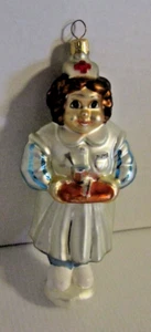 Christopher Radko Nurse Holiday Glass Medical Ornament 1999 7" tall Christmas - Picture 1 of 2