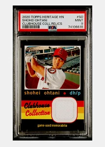 2020 Topps Heritage SHOHEI OHTANI PSA 9 GU Relic Clubhouse Super TOUGH POP Two - Picture 1 of 2