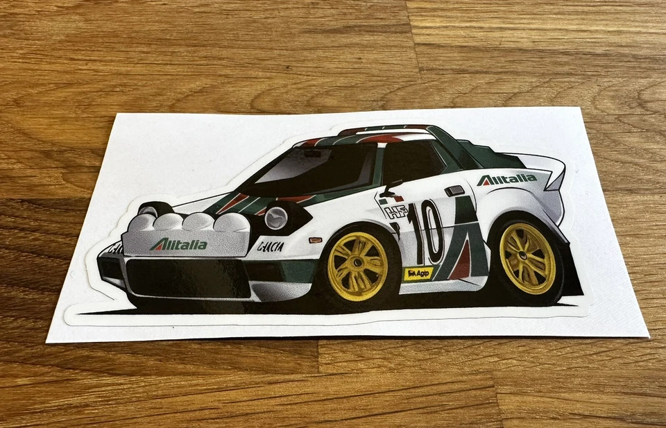 Lancia  Stratos Rally Car Cartoon Style Sticker. - Image 1 of 1