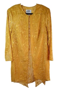 Woman's 20W HBS Collection Sheer Gold Open Front Over Shirt Cardigan NEW - Picture 1 of 4