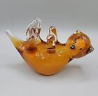 Dynasty Gallery Amber Otter Art Glass Paperweight