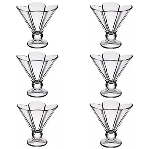 Cocktail Glass Set of 6 Ice Cream Glass Bowl Crystal Dessert Cup Trifle Bowl Set - Picture 1 of 4