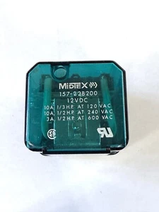 Midtex Relay 157-22B200 - 12 VDC Relay, 10A at 120VAC, 10A at 240VAC, 3A at 600V - Picture 1 of 5