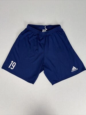 Винтажные женские футбольные шорты ADIDAS маленькие синие полиэстер без карманов спортивная одежда - Изображение 1 из 4